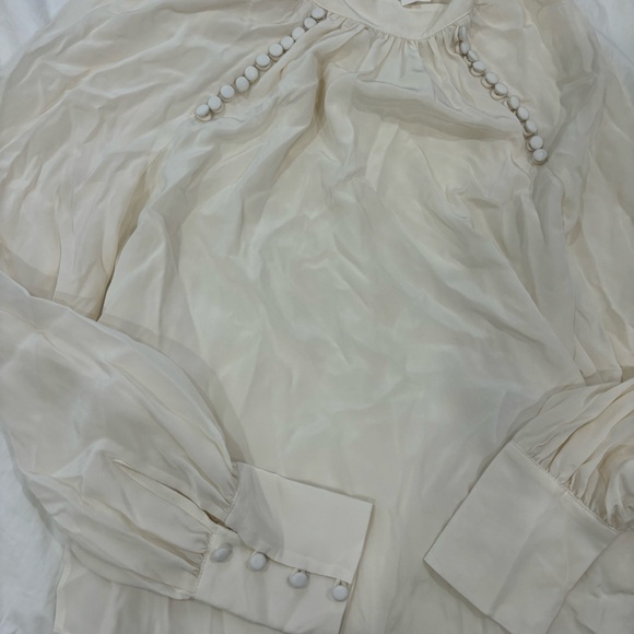 Veronica Beard Cream Blouse with Buttons - Picture 3 of 4